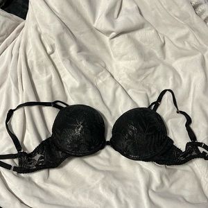 Victoria’s Secret black lace bombshell bra. Size 34B